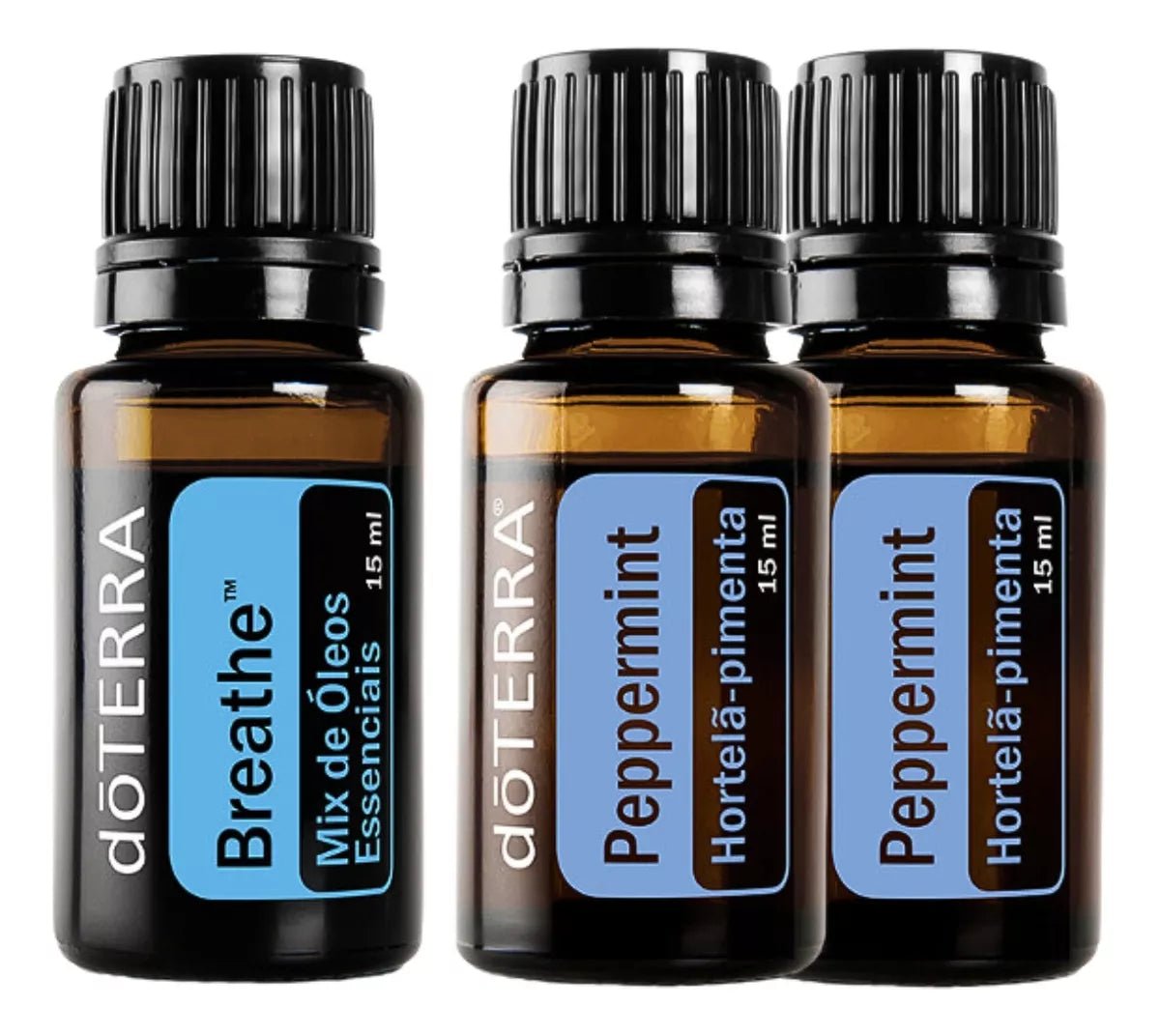 1x Breathe (blend Respiratório) 15ml + 2 Peppermint (15ml) Originais